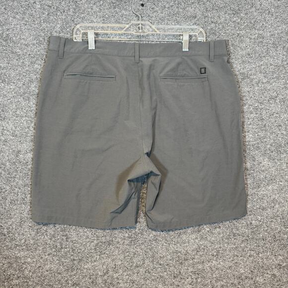 Free Fly Shorts Mens 36 Gray Chino Flat Front Casual‎ Lightweight Pockets Flaw - Picture 8 of 10